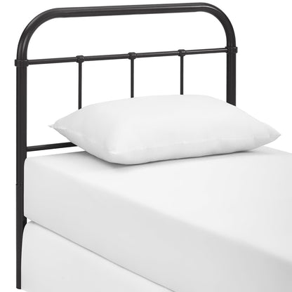 Serena Twin Steel Headboard in black with curved arch and vertical bars on Tampa Home & Garden Store