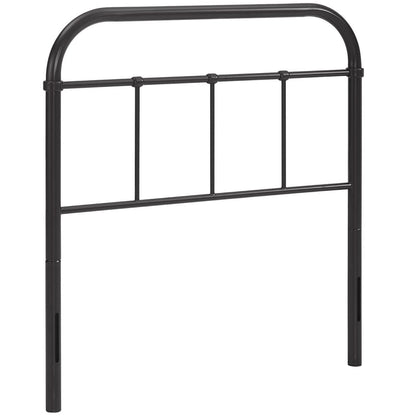 Serena Twin steel headboard by Modway in black steel with curved arch and vertical rails on Tampa Home & Garden Store