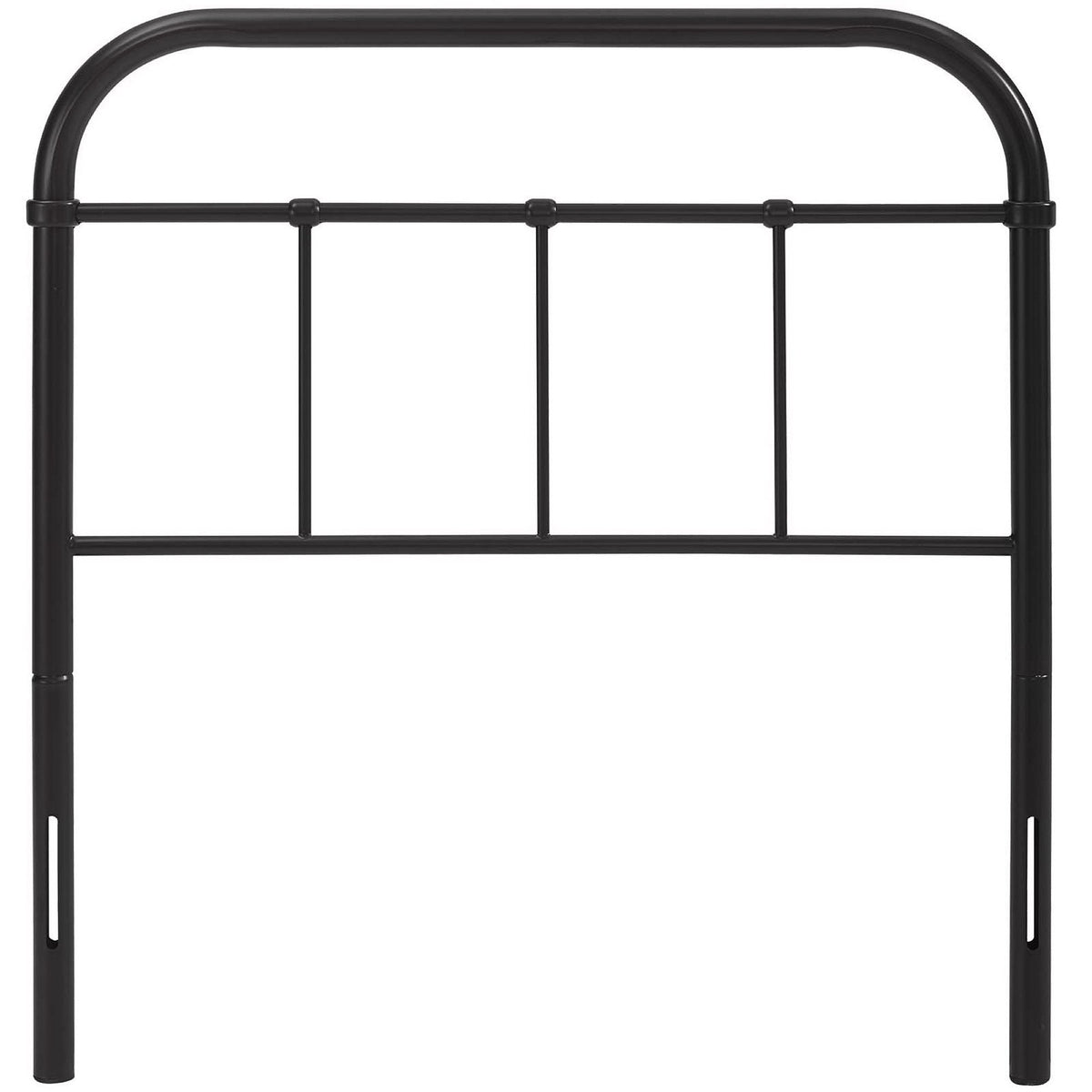 Serena Twin Steel Headboard in black metal with curved arch and vertical bars by Modway on Tampa Home & Garden Store