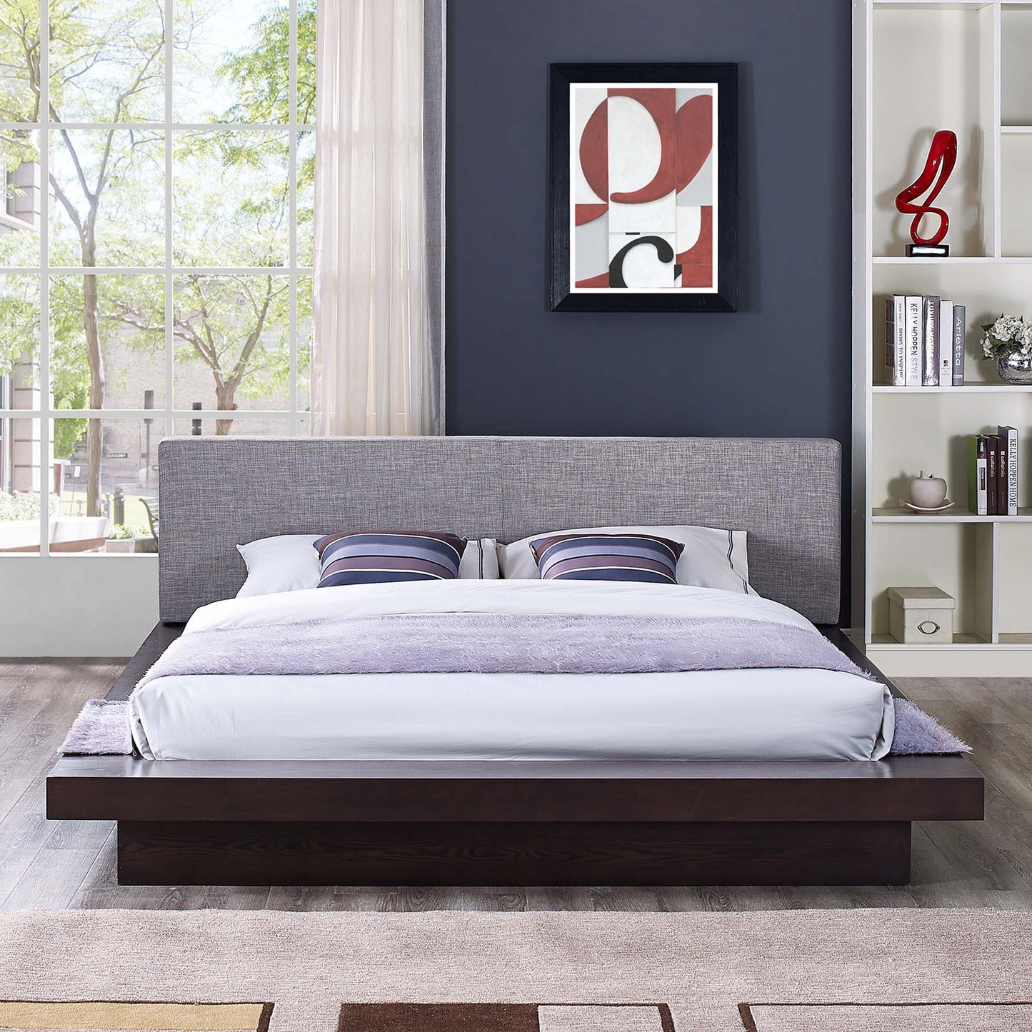 Freja Fabric Queen Platform Bed and Frame
