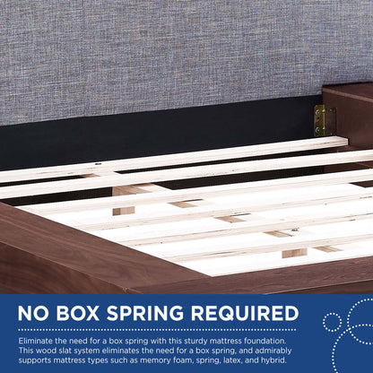 Freja Fabric Queen Platform Bed and Frame