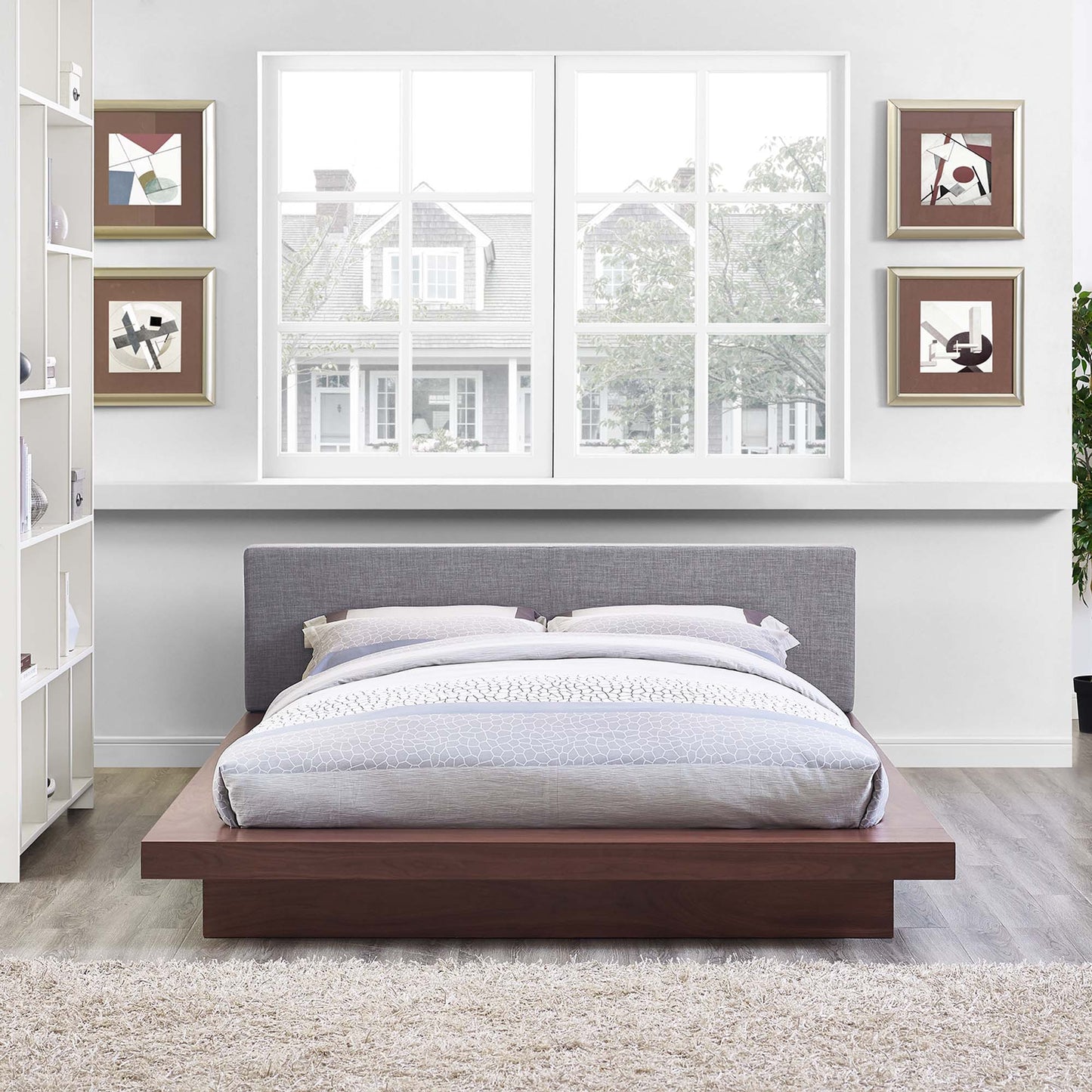 Freja Fabric Queen Platform Bed and Frame