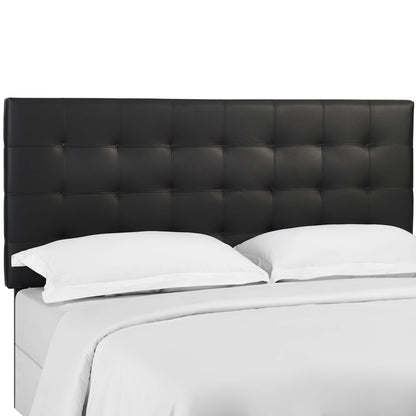 Paisley tufted upholstered faux leather full/queen headboard, black by Modway on Tampa Home & Garden Store