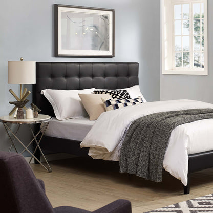 Paisley Tufted Upholstered Faux Leather Full/Queen Headboard by Modway in black tufted design on Tampa Home & Garden Store
