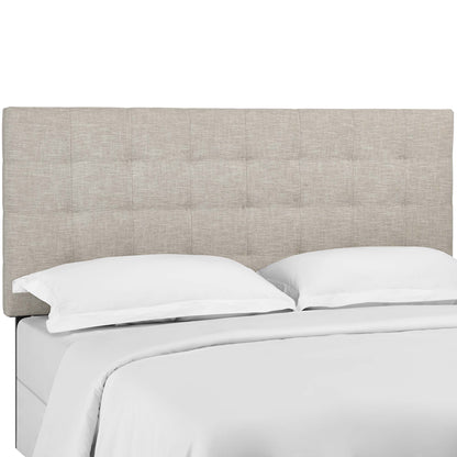 Paisley tufted linen headboard in beige king & California king size HouseOfZazla on Tampa Home & Garden Store