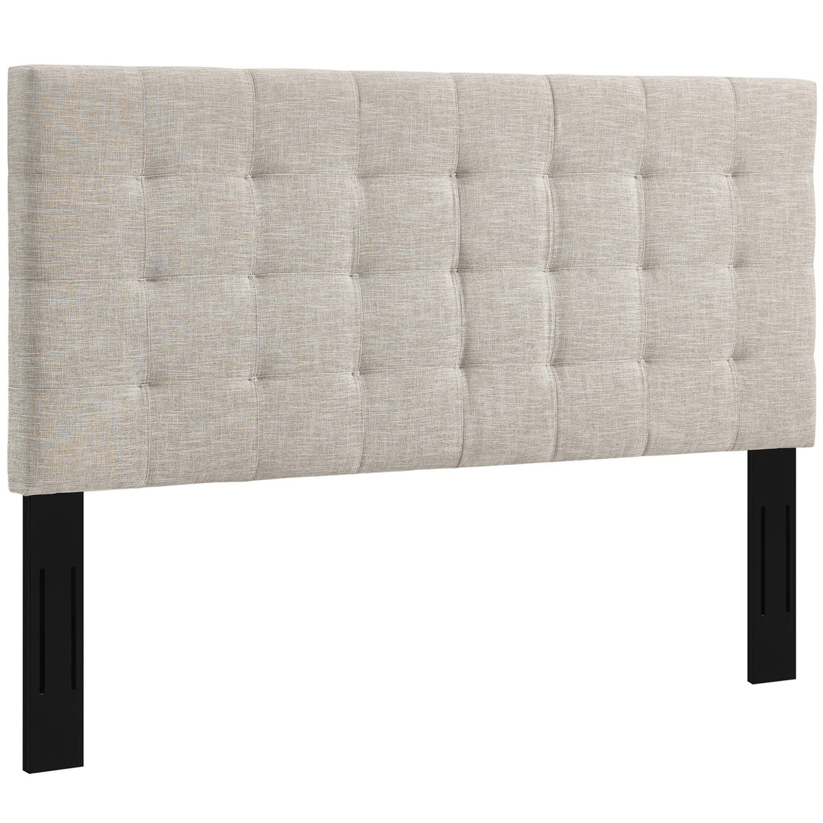 Paisley Tufted Upholstered Linen King & California King Headboard beige linen by HouseOfZazla on Tampa Home & Garden Store