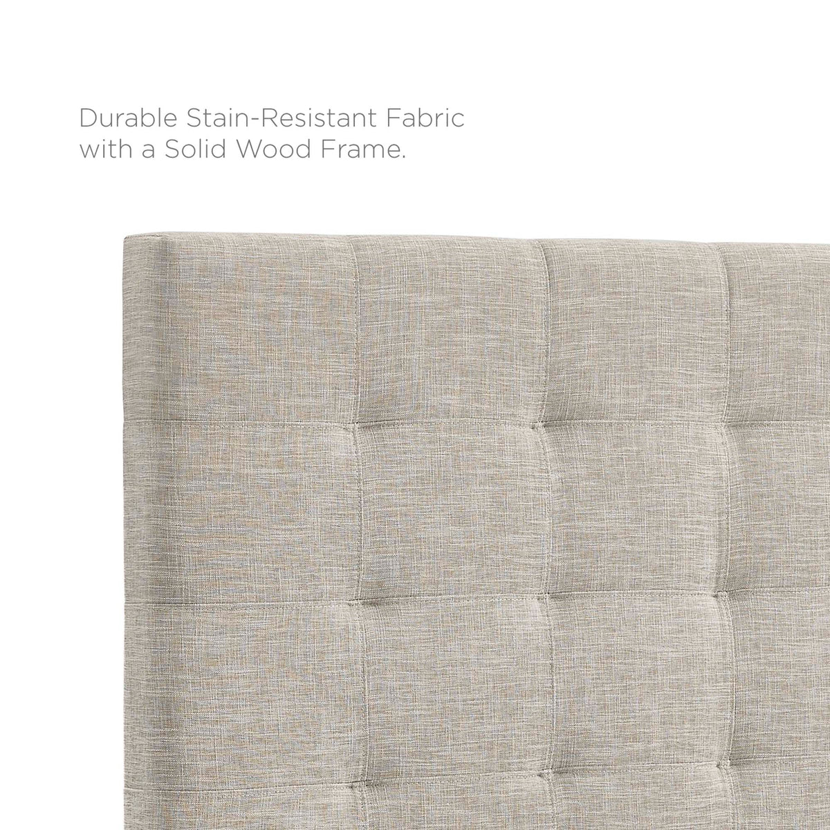 Paisley Tufted Upholstered Linen Headboard (King/Cal King) in beige fabric by HouseOfZazla on Tampa Home & Garden Store
