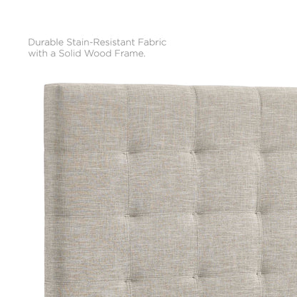 Paisley Tufted Upholstered Linen Headboard (King/Cal King) in beige fabric by HouseOfZazla on Tampa Home & Garden Store