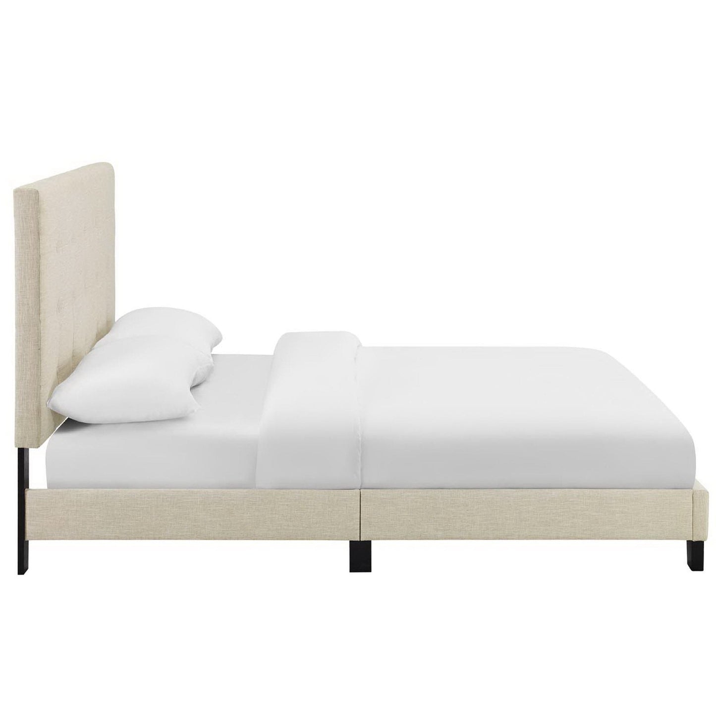 Melanie Tufted and Upholstered Queen Platform Bed