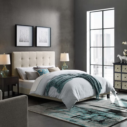 Melanie Tufted and Upholstered Queen Platform Bed