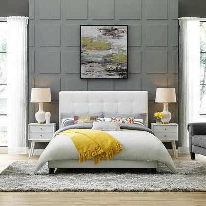 Melanie Tufted and Upholstered Queen Platform Bed