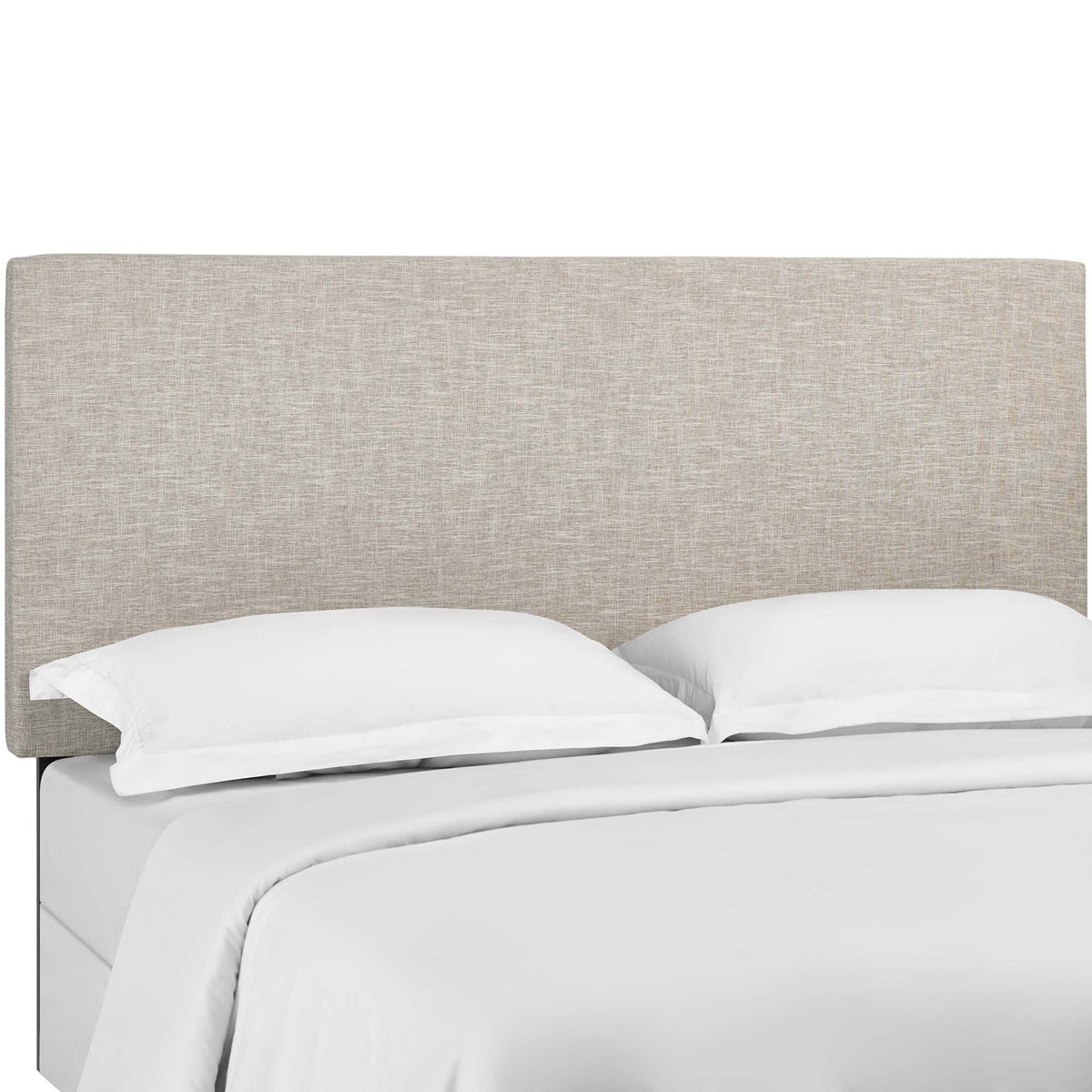 Taylor Upholstered Linen Full/Queen Headboard by Modway in beige linen with rounded corners on Tampa Home & Garden Store