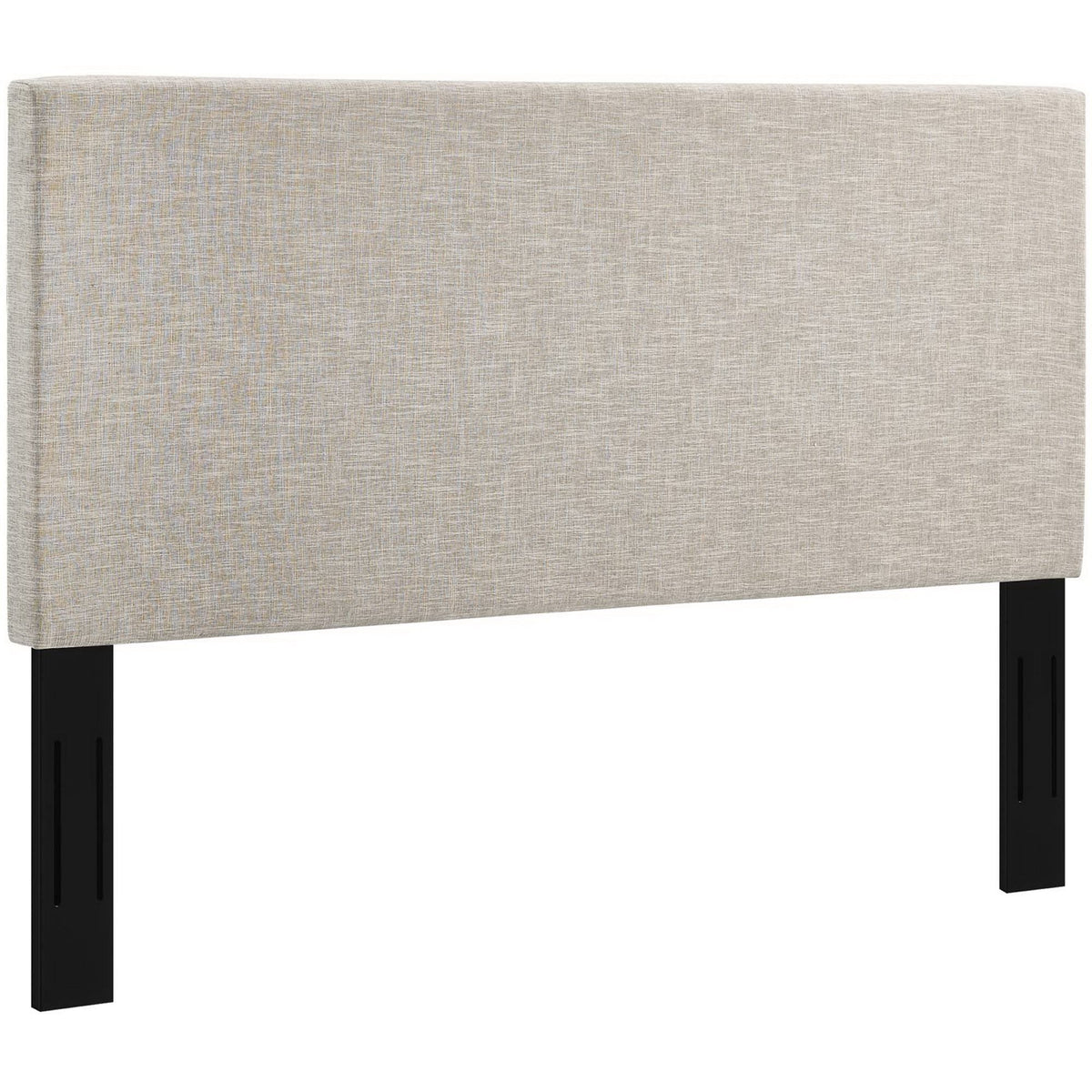 Taylor Upholstered Linen Headboard Full/Queen beige linen with black legs on Tampa Home & Garden Store