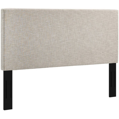 Taylor Upholstered Linen Headboard Full/Queen beige linen with black legs on Tampa Home & Garden Store