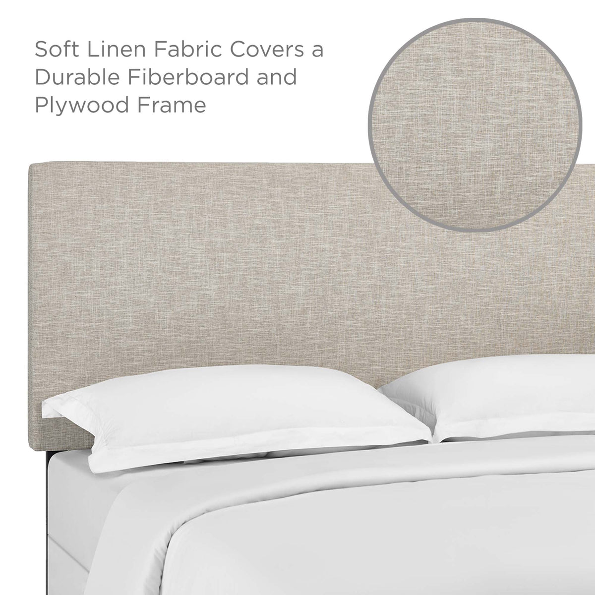 Taylor upholstered linen fabric full/queen headboard by Modway in beige fabric on Tampa Home & Garden Store
