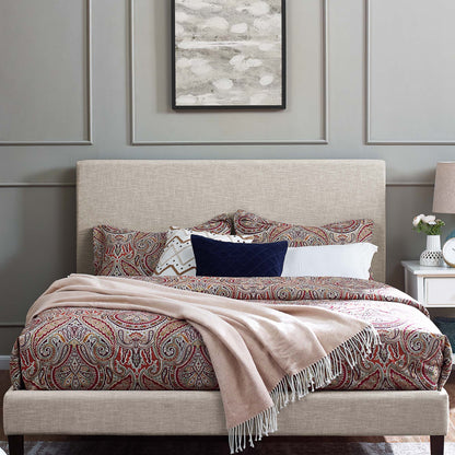 Taylor Upholstered Linen Headboard for full/queen beds in beige fabric by Modway on Tampa Home & Garden Store