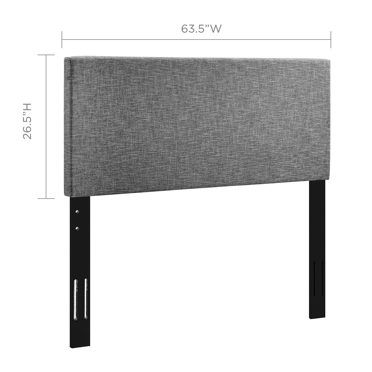 Taylor Upholstered Linen Headboard, grey fabric, full/queen size, HouseOfZazla on Tampa Home & Garden Store