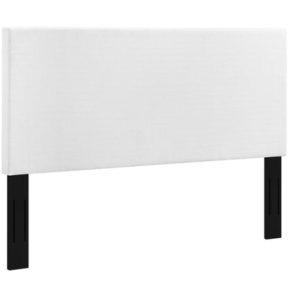 Taylor upholstered linen headboard white full/queen with black legs by HouseOfZazla on Tampa Home & Garden Store