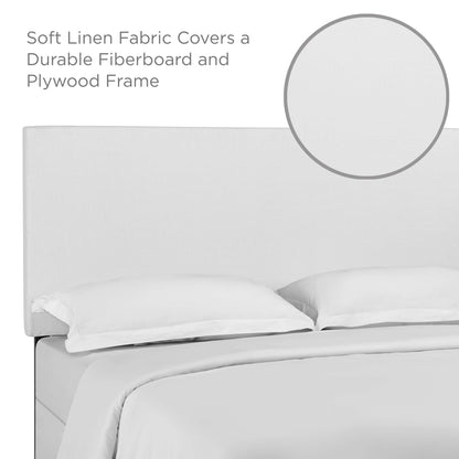 Taylor Upholstered Linen Fabric Full/Queen Headboard by Modway in soft white linen on Tampa Home & Garden Store