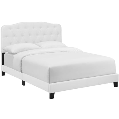 Modway White Faux Leather Full Bed And Frame
