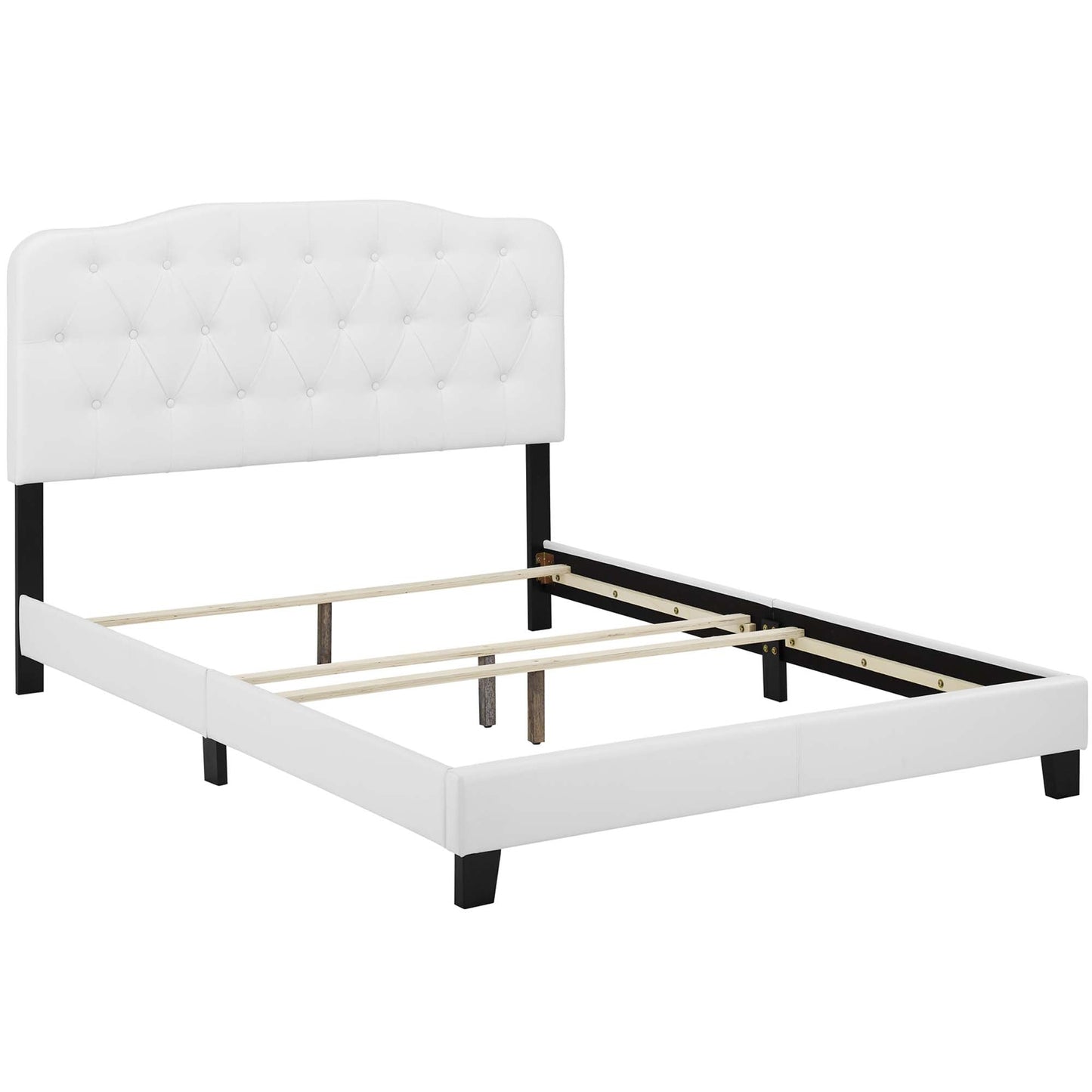 Modway White Faux Leather Full Bed And Frame