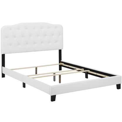 Modway White Faux Leather Full Bed And Frame