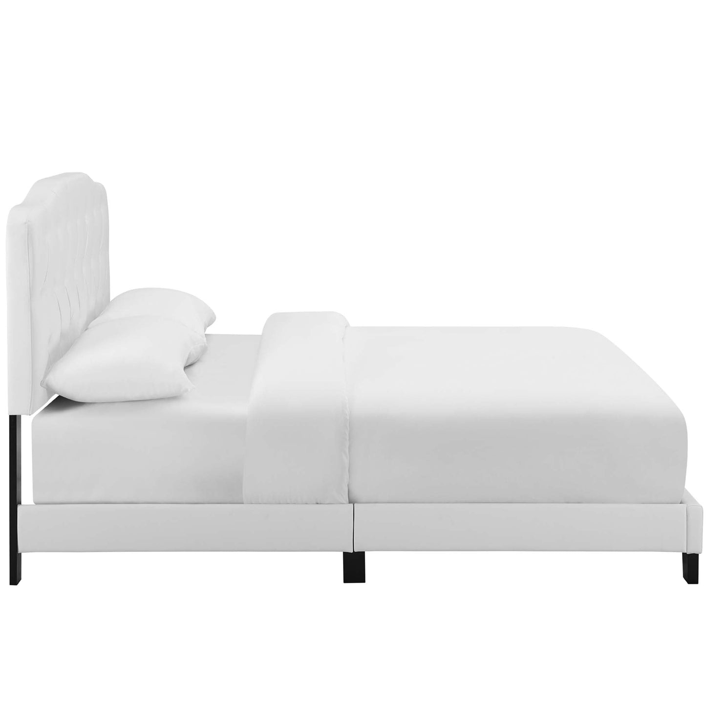Modway White Faux Leather Full Bed And Frame
