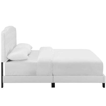 Modway White Faux Leather Full Bed And Frame