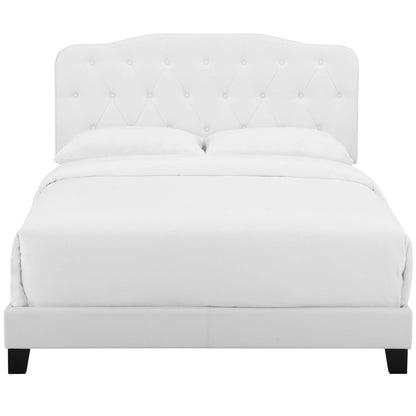 Modway White Faux Leather Full Bed And Frame