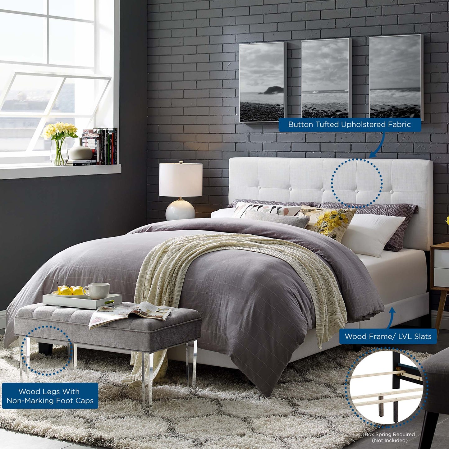 Modern Amira Upholstered Fabric Bed by Modway