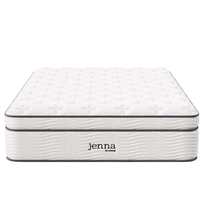 Jenna 14 in Innerspring Foam Mattress Twin white quilted top with gray edging by Modway on Tampa Home & Garden Store
