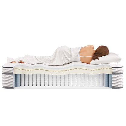 Jenna 14in twin innerspring foam mattress with white cover on Tampa Home & Garden Store