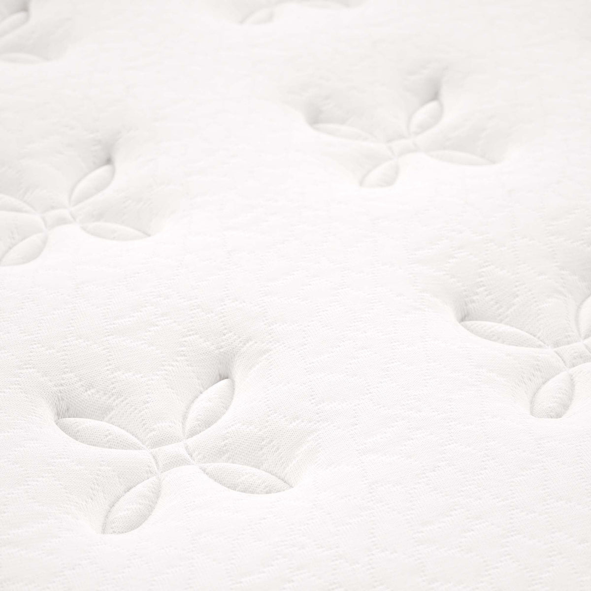 Jenna 14in twin mattress with white quilted cover and leaf pattern on Tampa Home & Garden Store