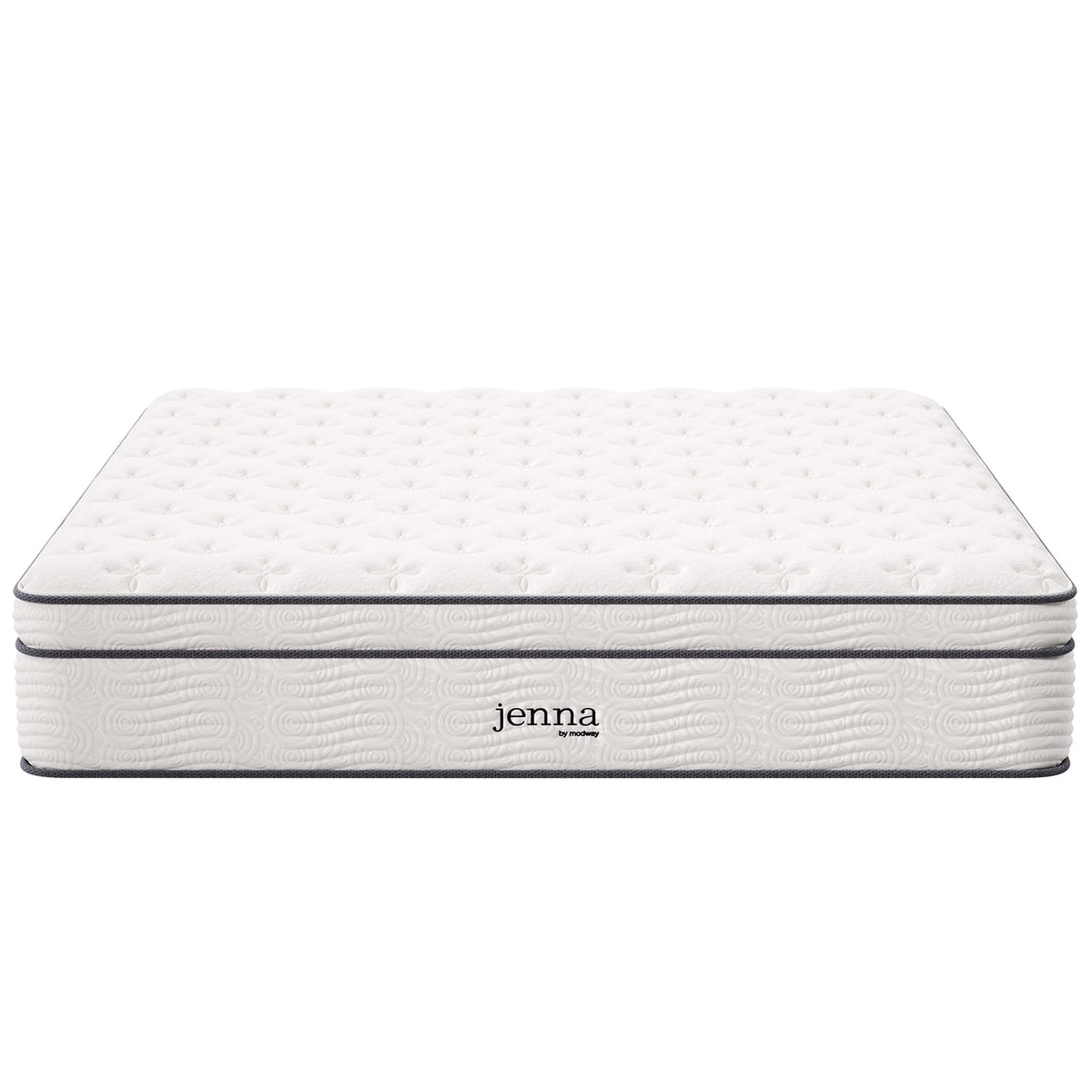 Jenna 14in twin innerspring foam mattress by Modway with white quilted top on Tampa Home & Garden Store