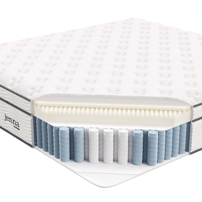 Jenna 14in twin innerspring foam mattress with quilted white top and pocketed coils by Modway on Tampa Home & Garden Store