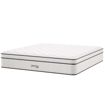 Jenna twin 14in innerspring foam mattress with white quilted top and gray binding by Modway on Tampa Home & Garden Store