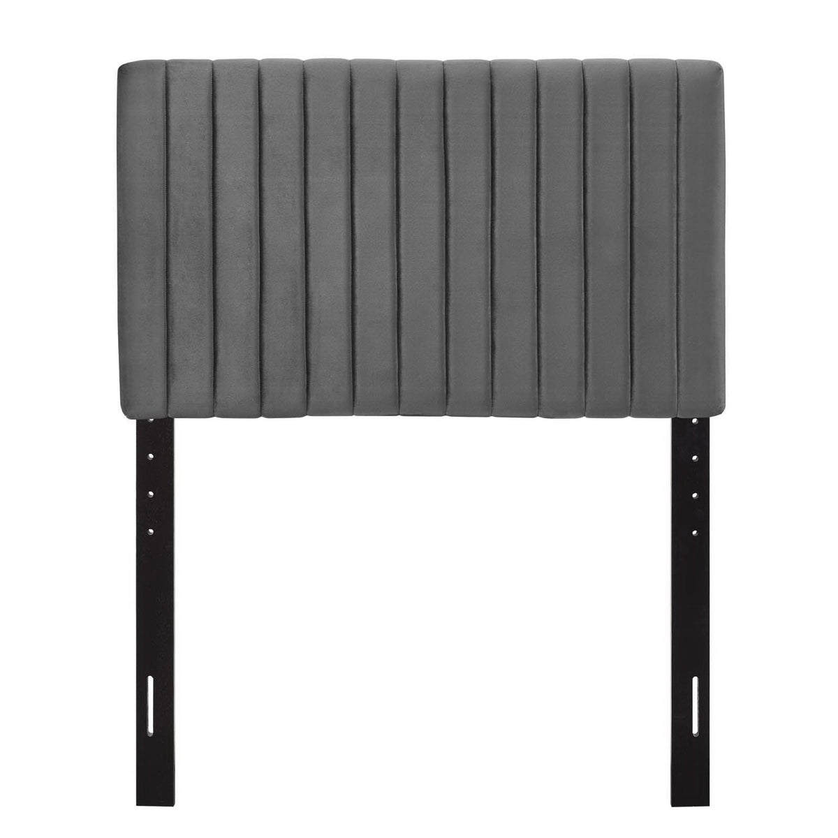Keira Velvet Headboard by Modway, charcoal gray velvet with vertical channels bedroom accent on Tampa Home & Garden Store
