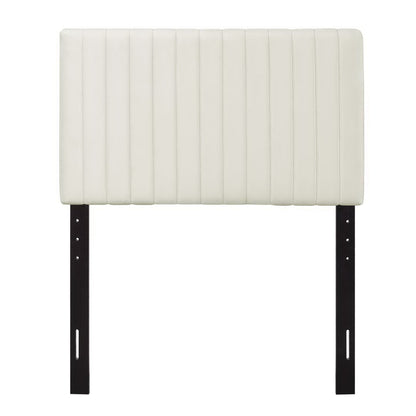 Keira Performance Velvet Headboard by Modway, white velvet with vertical channel stitching on Tampa Home & Garden Store