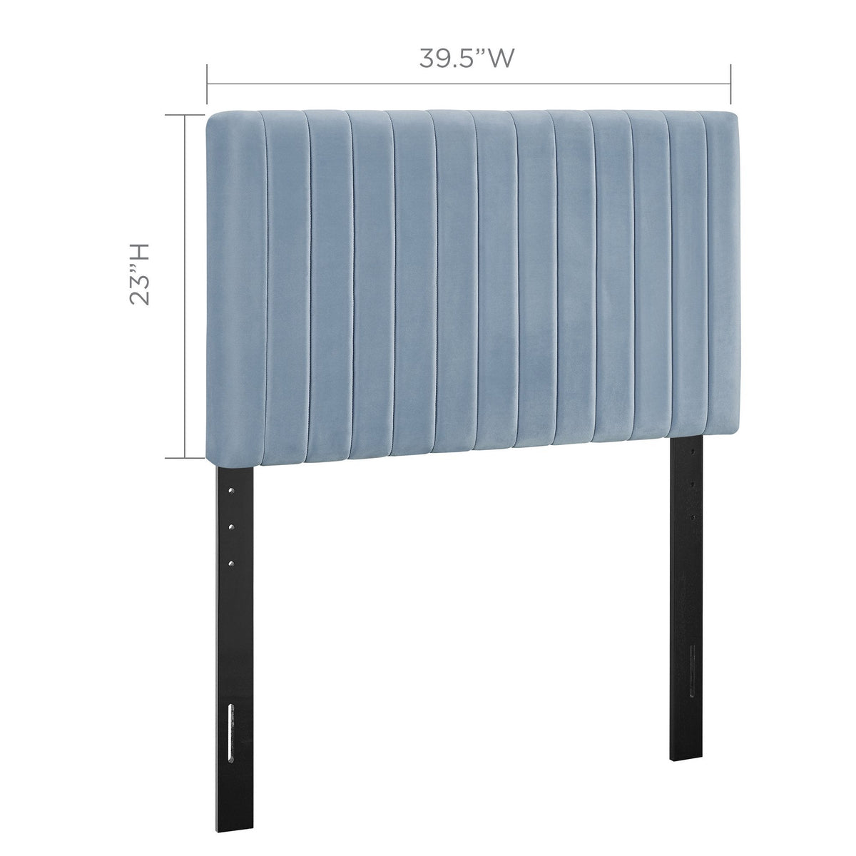 Keira Performance Velvet Headboard by Modway in blue velvet with vertical channel tufting on Tampa Home & Garden Store