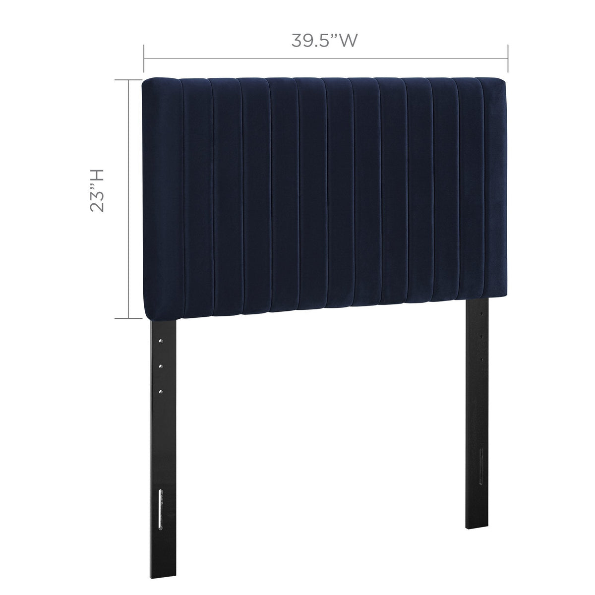 Keira Performance Velvet Headboard navy blue with vertical channel tufting for bedroom on Tampa Home & Garden Store