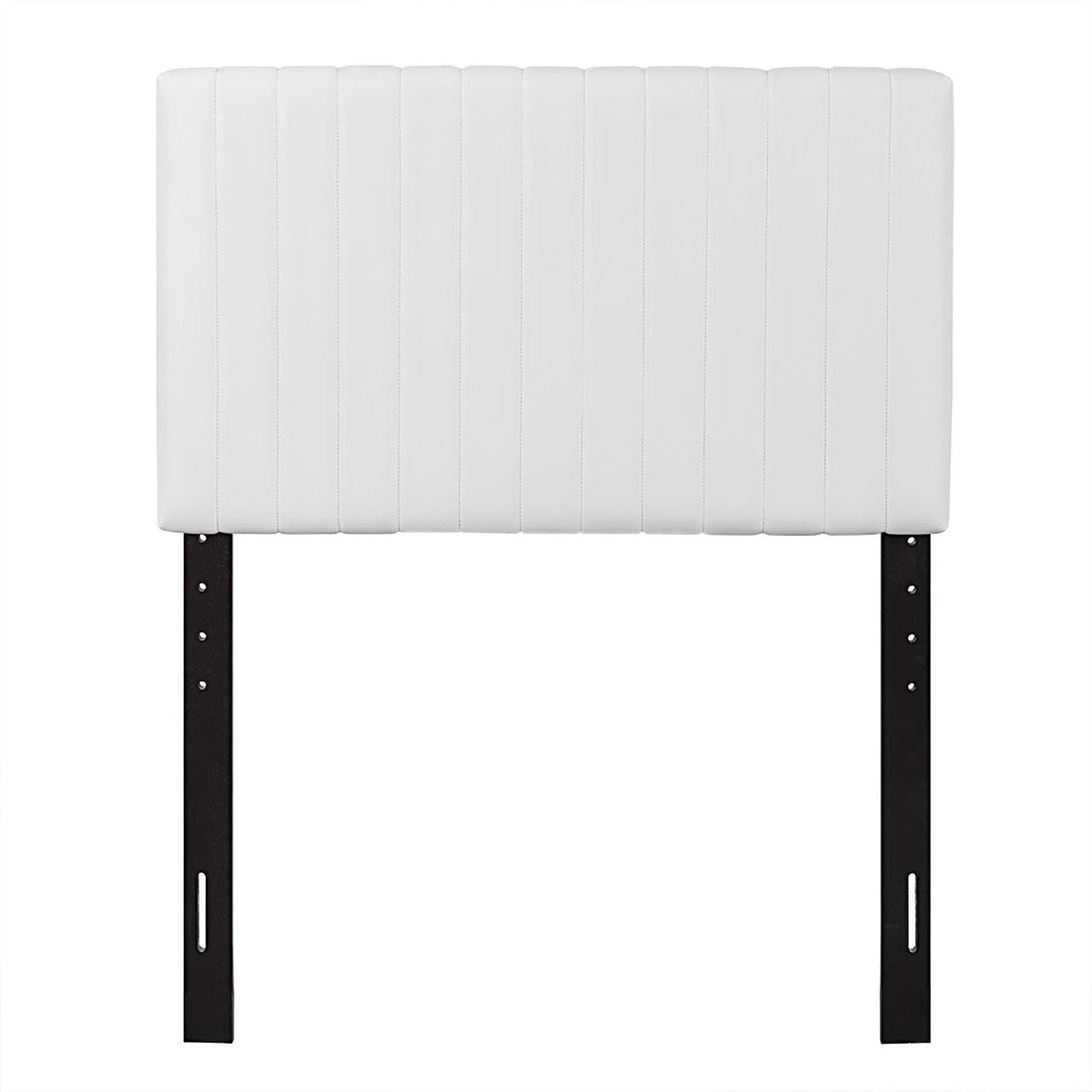 Keira Faux Leather Headboard by Modway, white faux leather with vertical channels for beds on Tampa Home & Garden Store