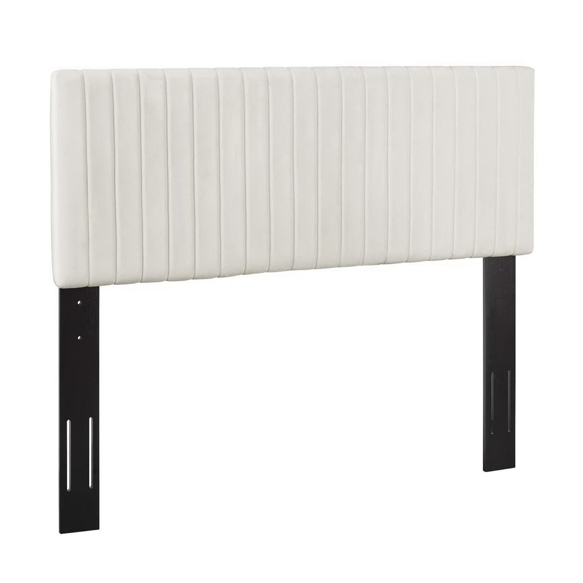 Keira Performance Velvet Headboard by Modway, white velvet with vertical channel tufting on Tampa Home & Garden Store
