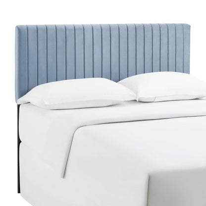 Keira blue performance velvet headboard by Modway with vertical channel tufting on Tampa Home & Garden Store