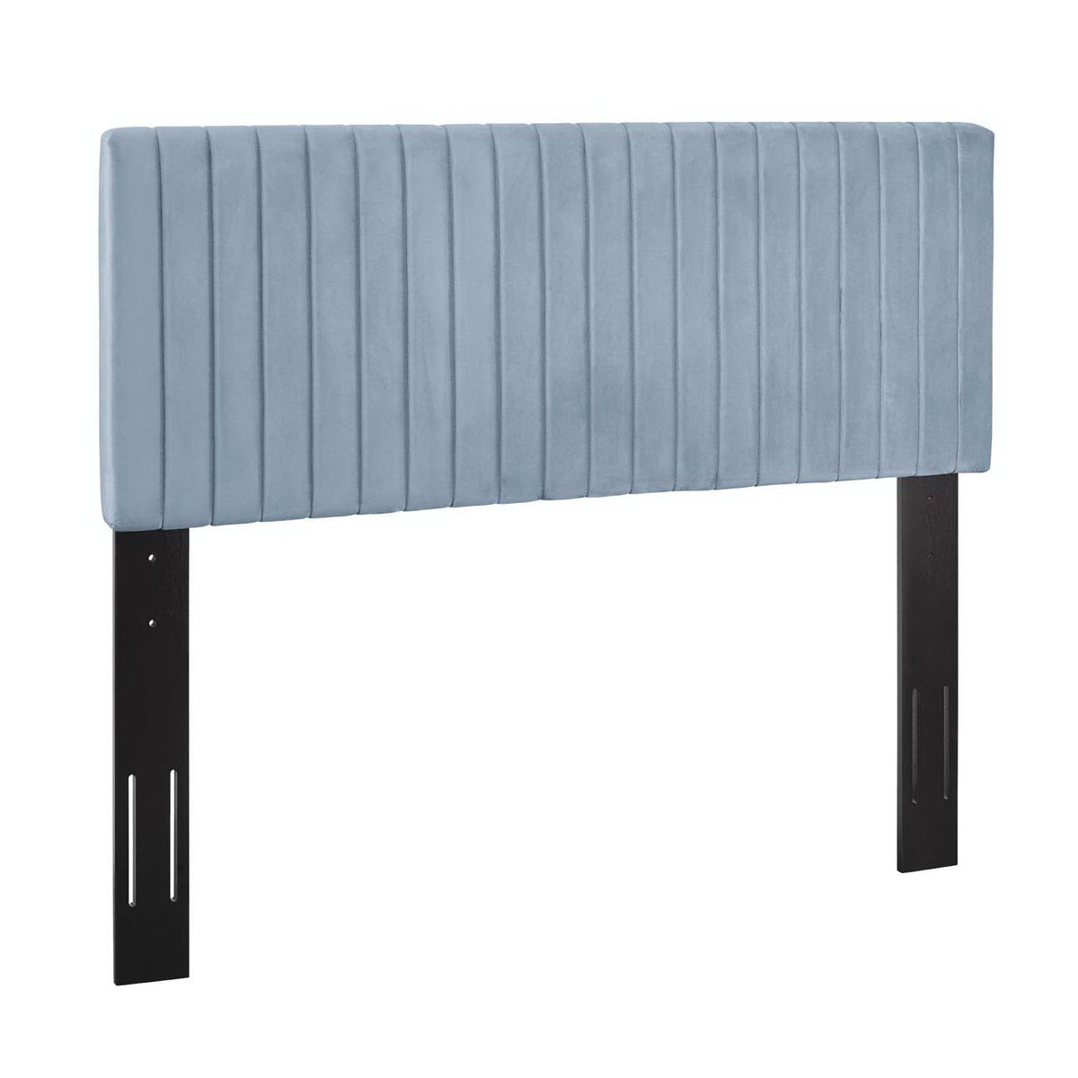 Keira Performance Velvet Headboard by Modway, blue velvet with channels, black legs on Tampa Home & Garden Store