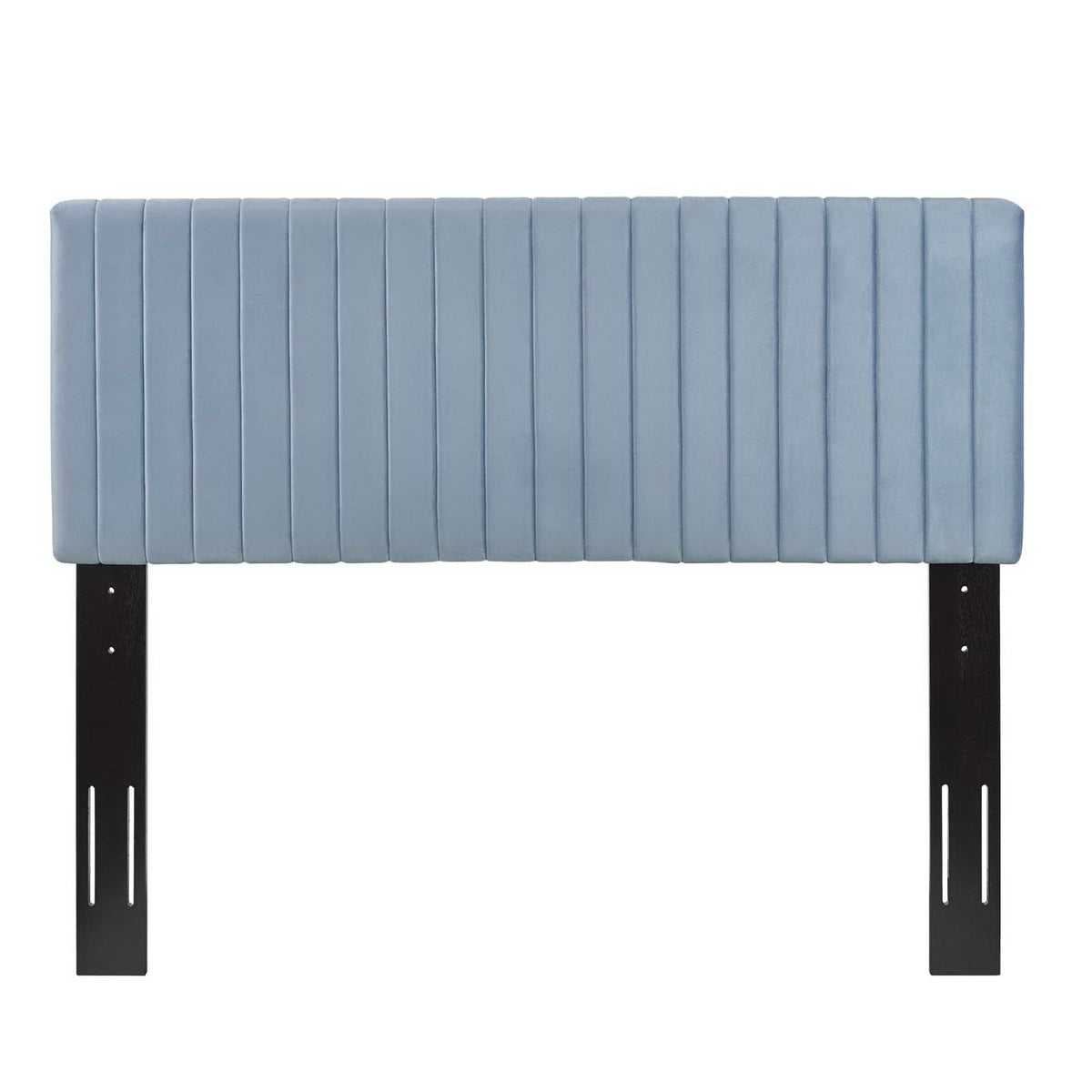 Keira Performance Velvet Headboard Modway blue velvet upholstered with vertical channel panels on Tampa Home & Garden Store