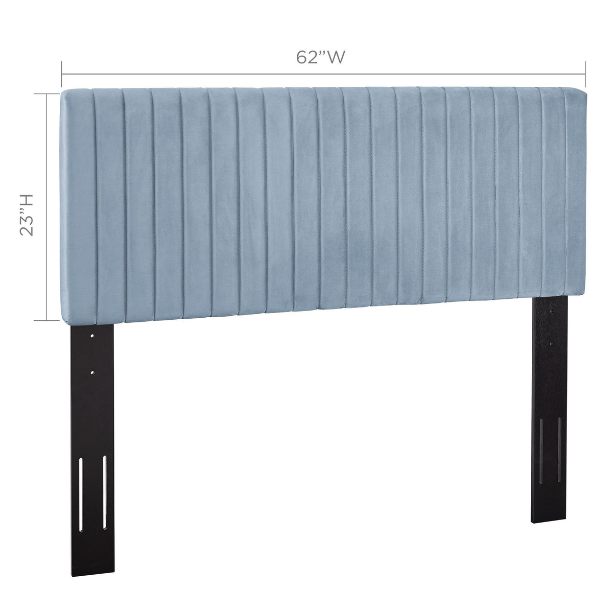 Keira Performance Velvet Headboard by Modway, blue velvet, channel-tufted, 62W on Tampa Home & Garden Store