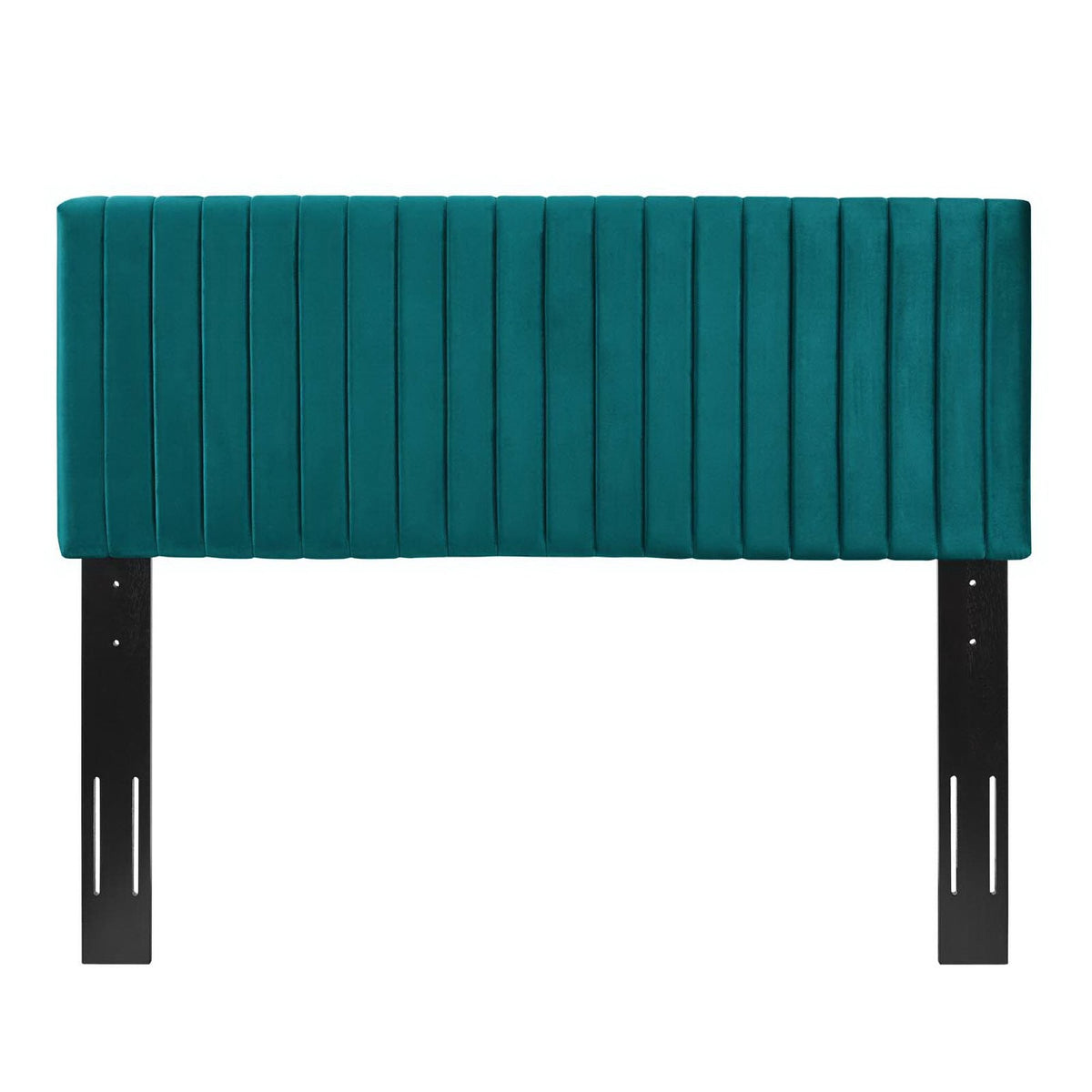 Keira Performance Velvet Headboard by Modway teal velvet with channel tufting and black legs on Tampa Home & Garden Store