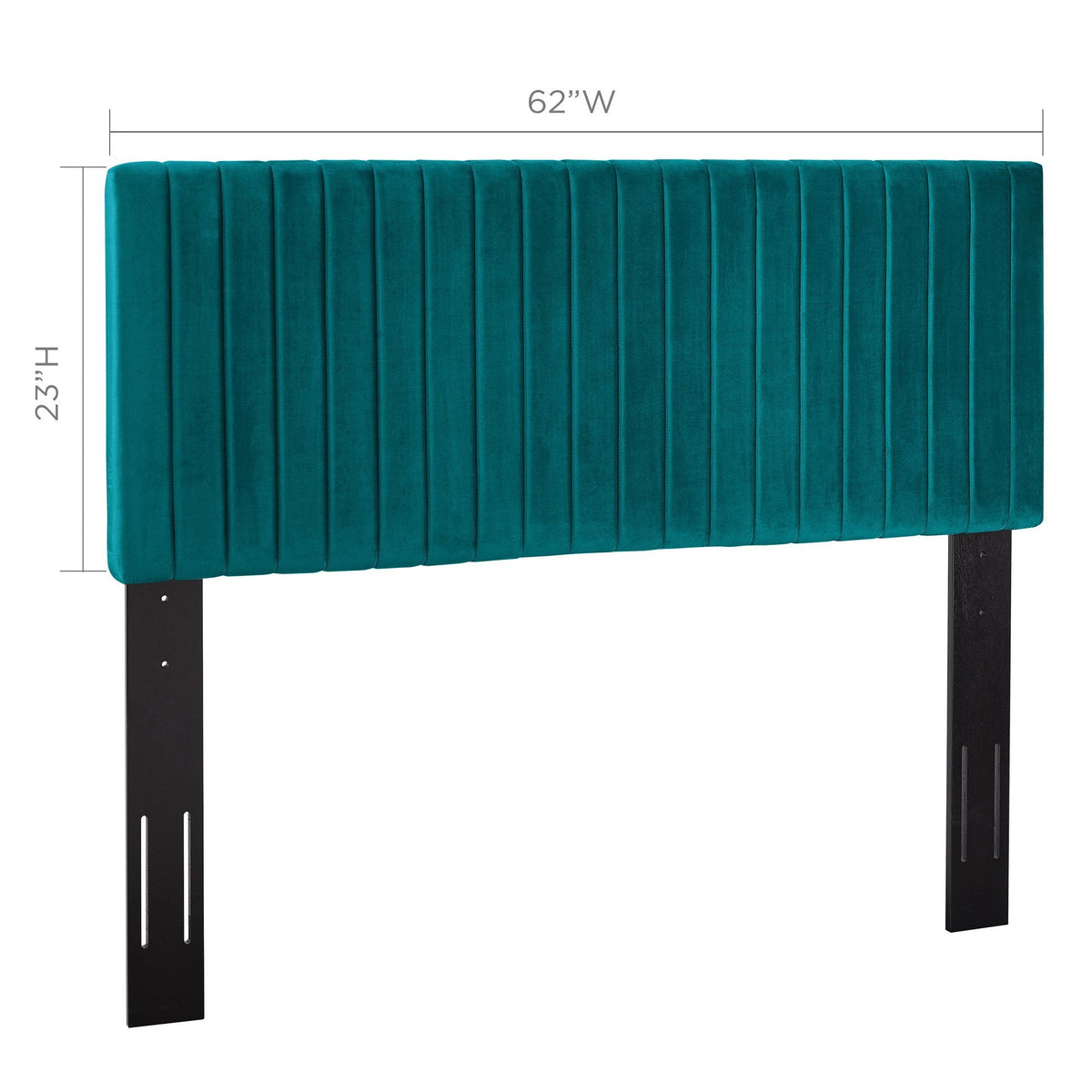 Keira Performance Velvet Headboard by Modway in teal with vertical channel tufting on Tampa Home & Garden Store
