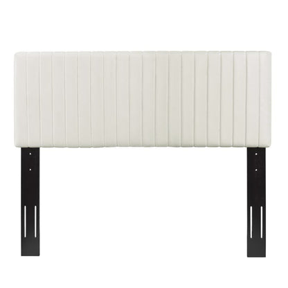 Keira Performance Velvet Headboard by Modway, white velvet, vertical tufting on Tampa Home & Garden Store