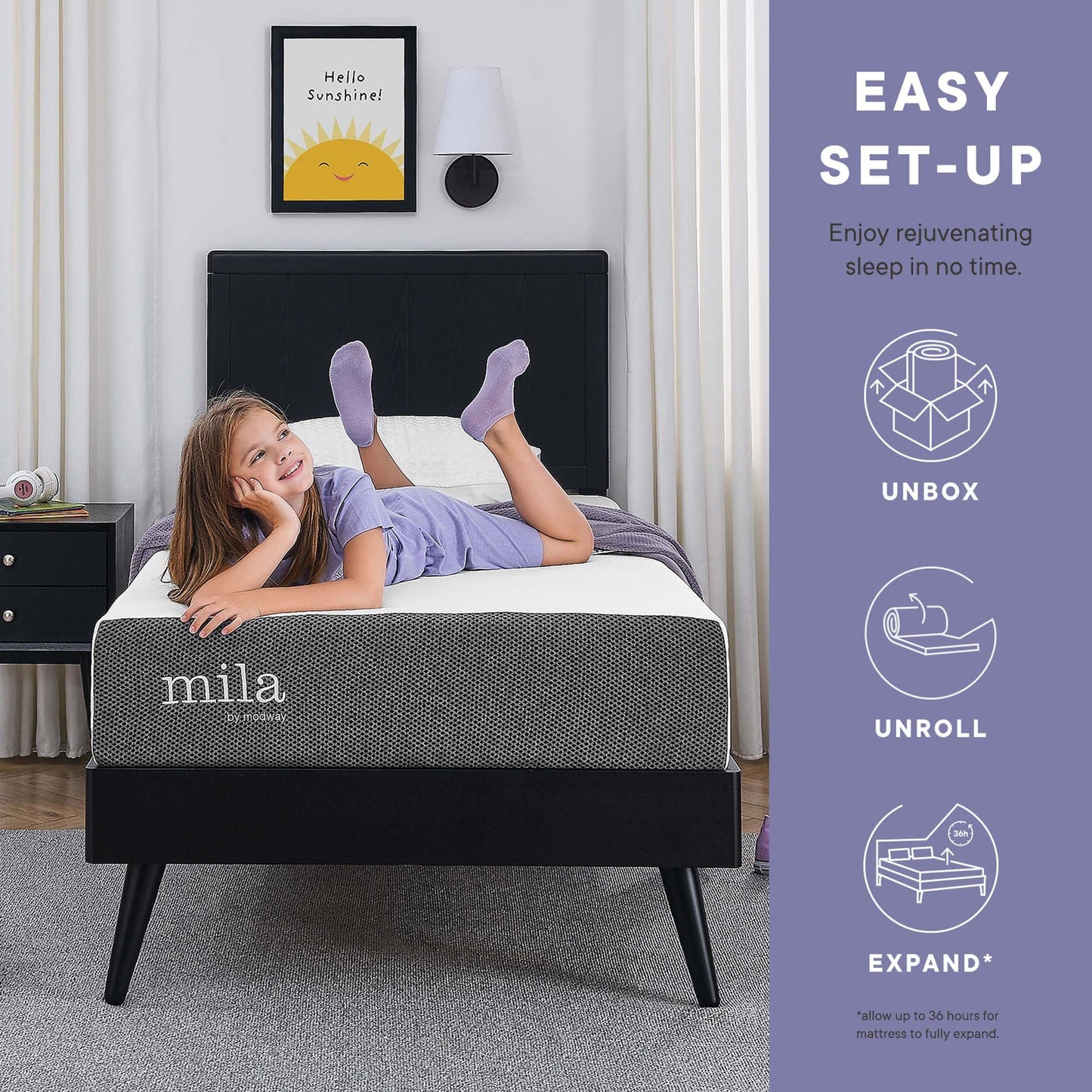 Mila 6 Inch Foam Twin Mattress Set of 2 by Modway